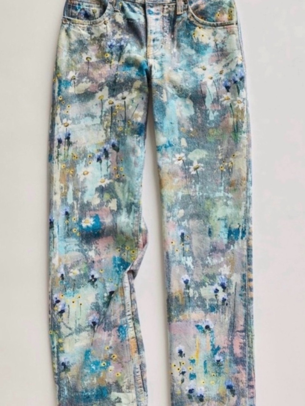 We The Free Pastel Watercolor Skinny Jeans - Multi Blue/Pink